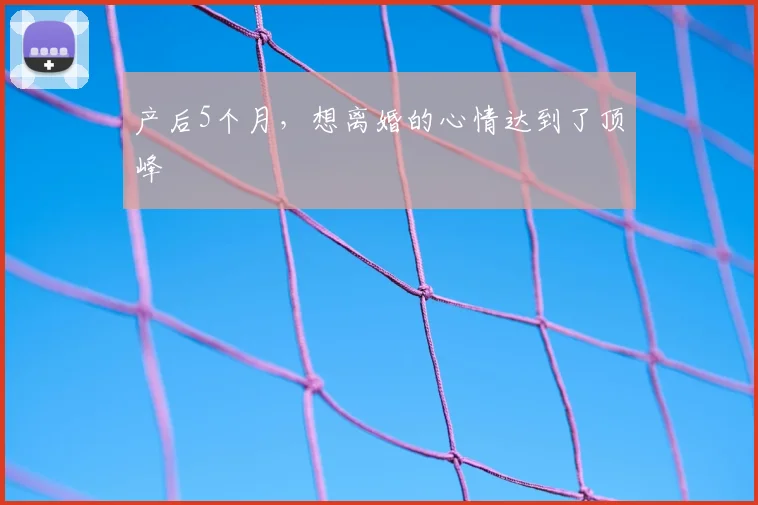 产后5个月，想离婚的心情达到了顶峰