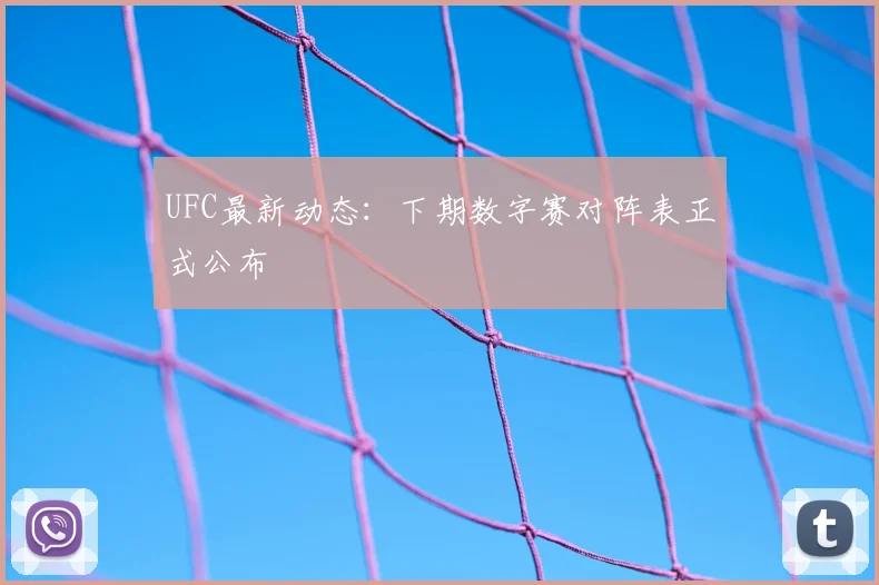 UFC最新动态：下期数字赛对阵表正式公布