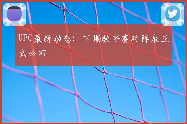 UFC最新动态：下期数字赛对阵表正式公布